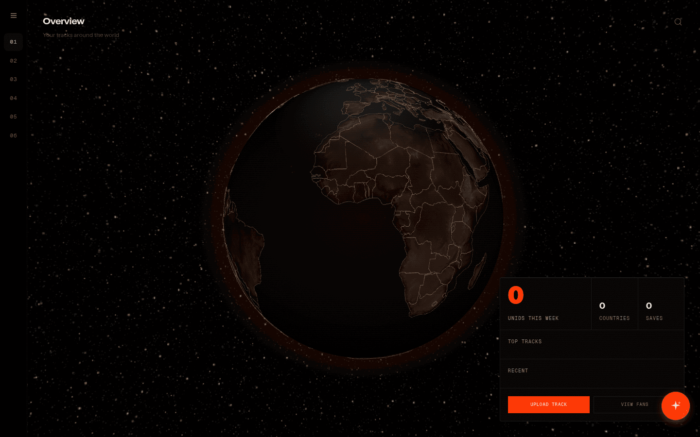 UNID artist dashboard — your tracks around the world