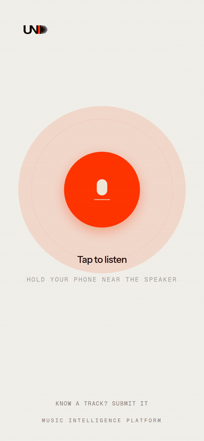 UNID identify screen — tap to listen
